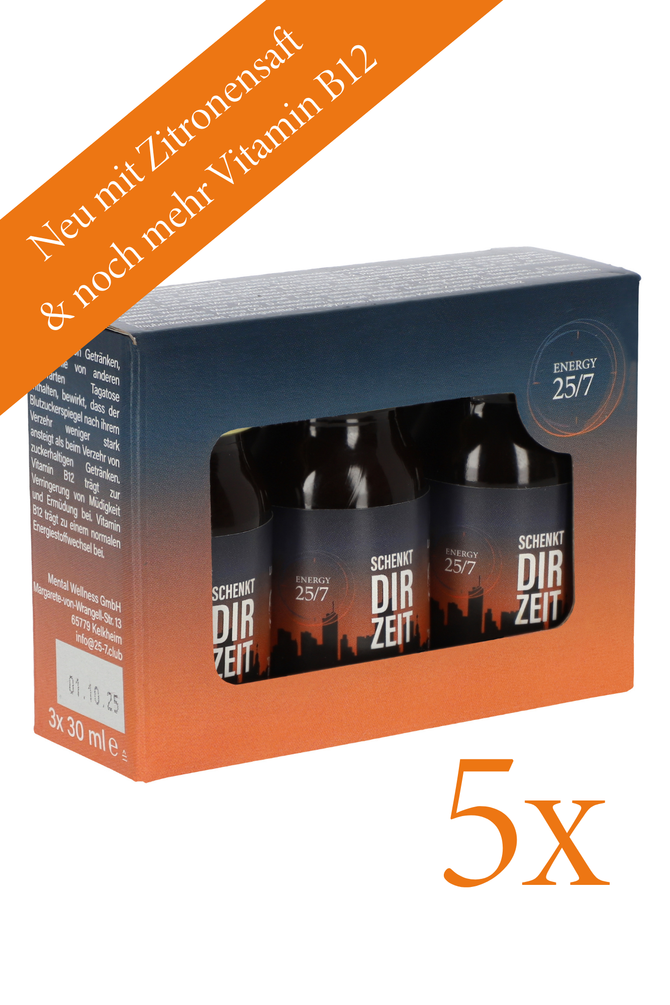 5 x 3 Shots 25/7 Energy